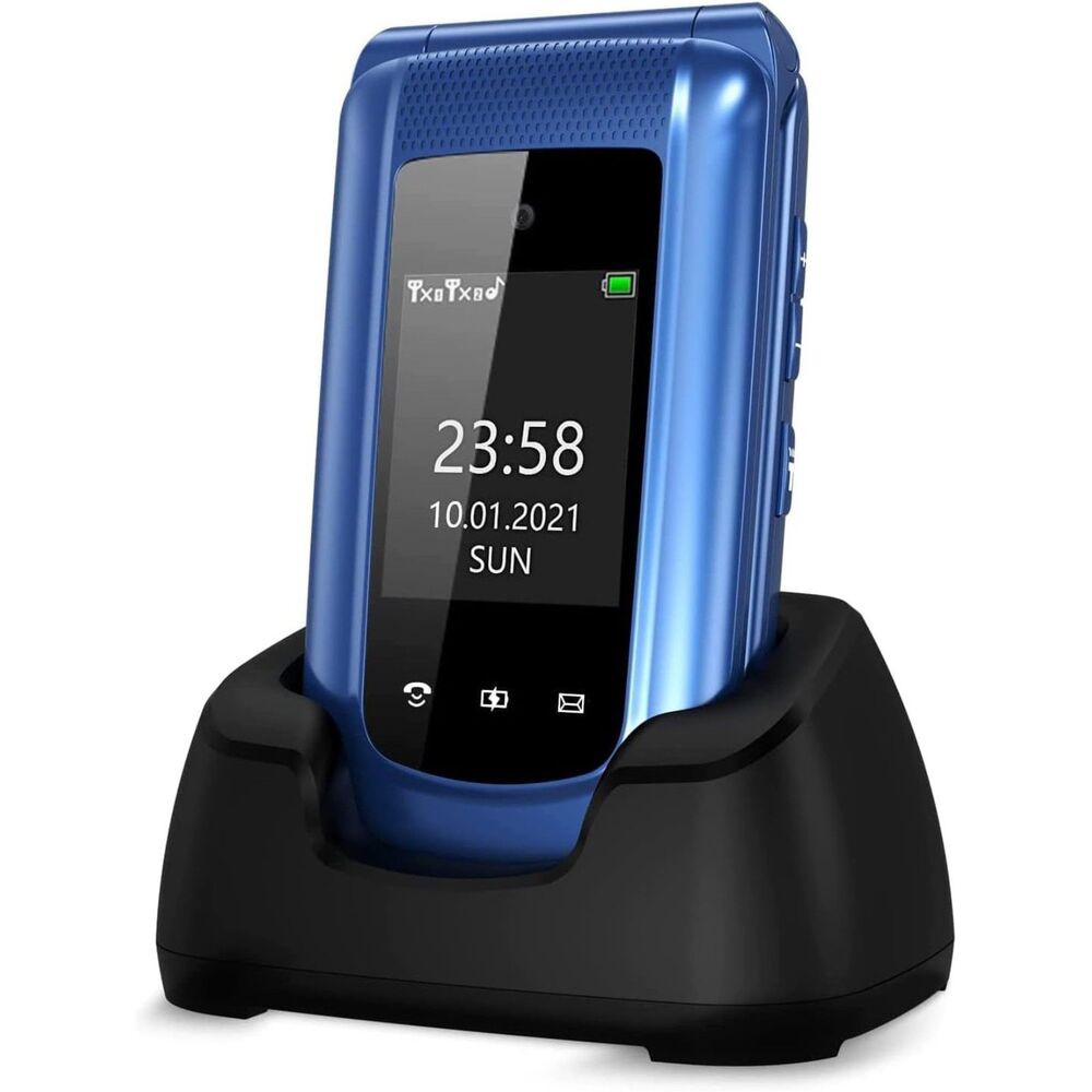Uleway Unlocked 3G Seniors Flip Cell Dual SIM Card Big Button Easy-to-Use